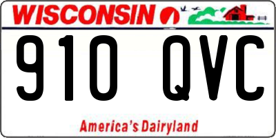 WI license plate 910QVC