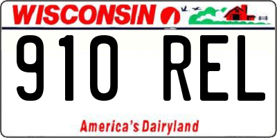 WI license plate 910REL