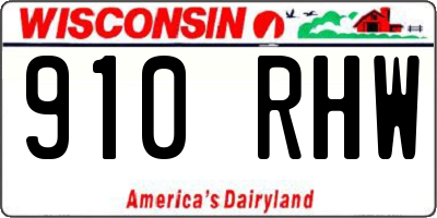 WI license plate 910RHW