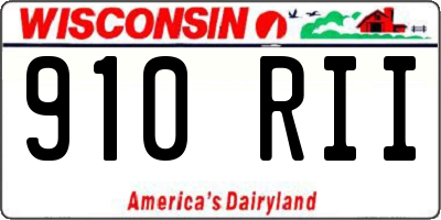 WI license plate 910RII