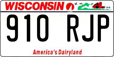 WI license plate 910RJP