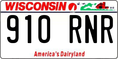 WI license plate 910RNR