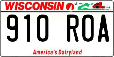 WI license plate 910ROA