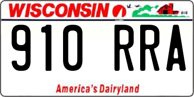 WI license plate 910RRA