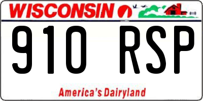 WI license plate 910RSP