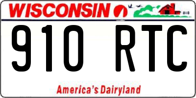 WI license plate 910RTC