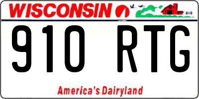 WI license plate 910RTG