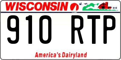 WI license plate 910RTP
