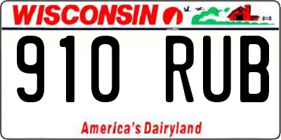 WI license plate 910RUB