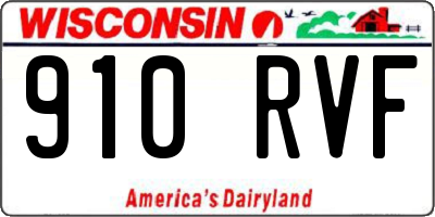 WI license plate 910RVF