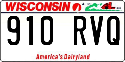 WI license plate 910RVQ