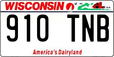 WI license plate 910TNB