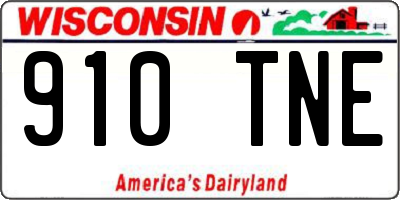 WI license plate 910TNE