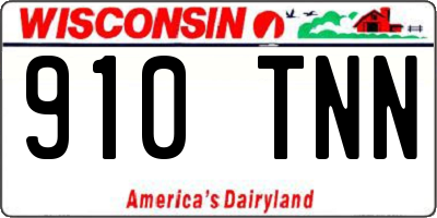 WI license plate 910TNN