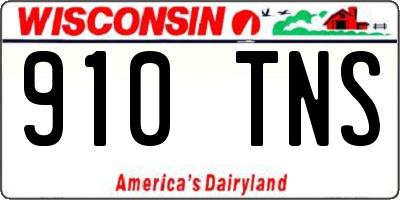WI license plate 910TNS