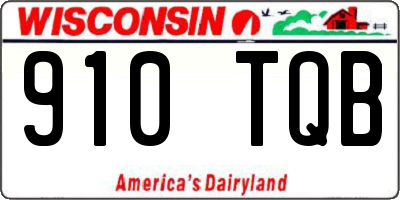 WI license plate 910TQB