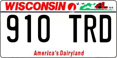 WI license plate 910TRD