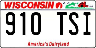 WI license plate 910TSI