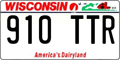 WI license plate 910TTR