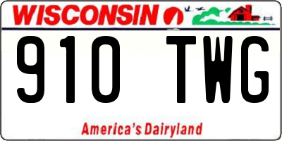 WI license plate 910TWG