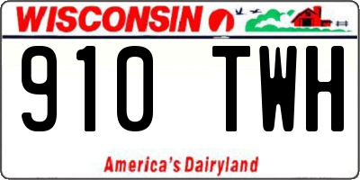 WI license plate 910TWH