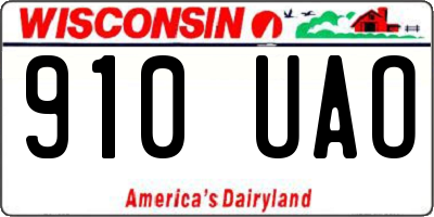WI license plate 910UAO