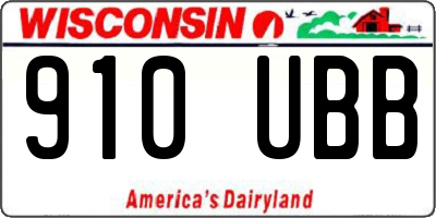 WI license plate 910UBB