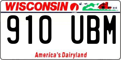 WI license plate 910UBM
