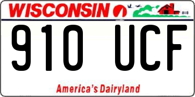 WI license plate 910UCF