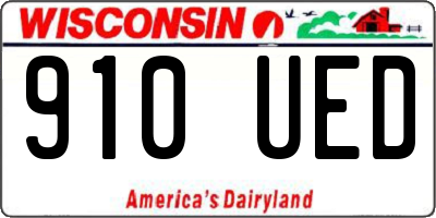 WI license plate 910UED