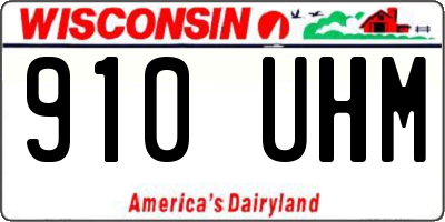WI license plate 910UHM
