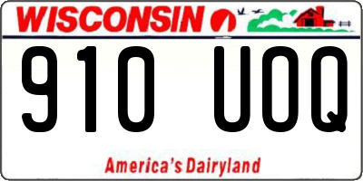 WI license plate 910UOQ