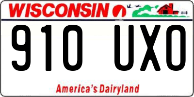 WI license plate 910UXO