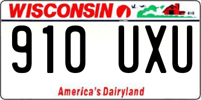 WI license plate 910UXU