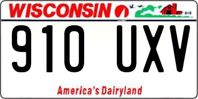 WI license plate 910UXV