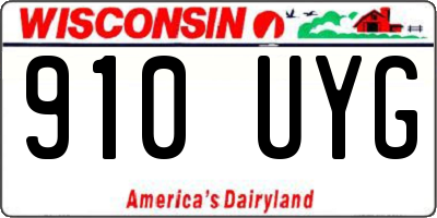 WI license plate 910UYG