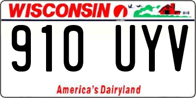 WI license plate 910UYV