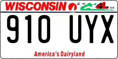 WI license plate 910UYX