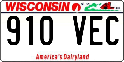 WI license plate 910VEC