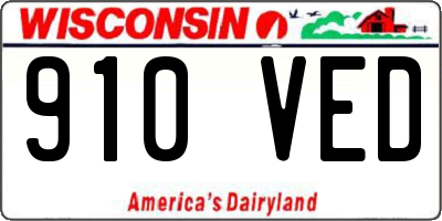 WI license plate 910VED