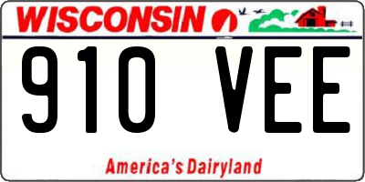 WI license plate 910VEE