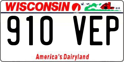WI license plate 910VEP