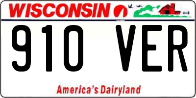 WI license plate 910VER