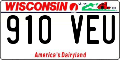 WI license plate 910VEU