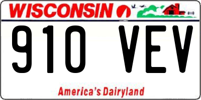 WI license plate 910VEV