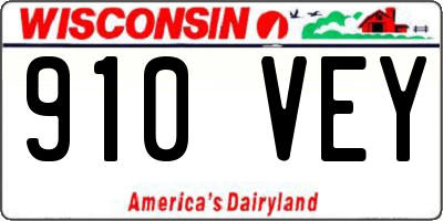 WI license plate 910VEY