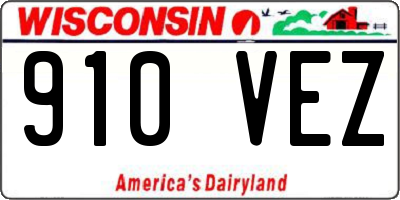 WI license plate 910VEZ