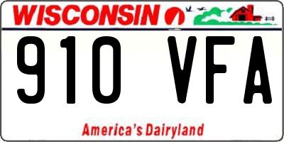 WI license plate 910VFA
