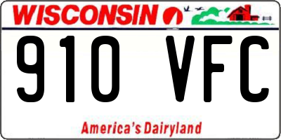 WI license plate 910VFC
