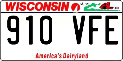 WI license plate 910VFE